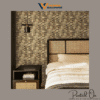 TEXTURED GEOMETRIC MOSAIC WALLPAPER IN MAHOGANY AND GOLD