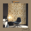 3D PRISM GEOMETRIC WALLPAPER IN GOLDEN OAK