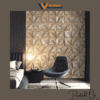 3D PRISM GEOMETRIC WALLPAPER IN TAUPE OAK