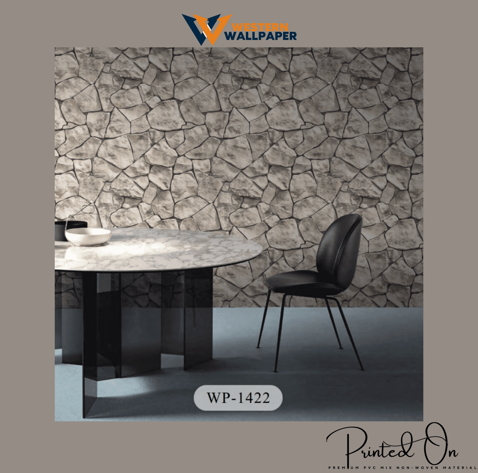 SIERRA LEDGESTONE WALLPAPER IN COCOA RUST