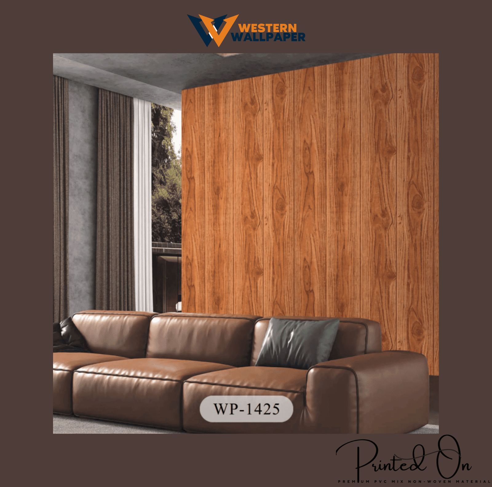 NOBLE TEAK WOOD PANEL WALLPAPER IN TOASTED WALNUT