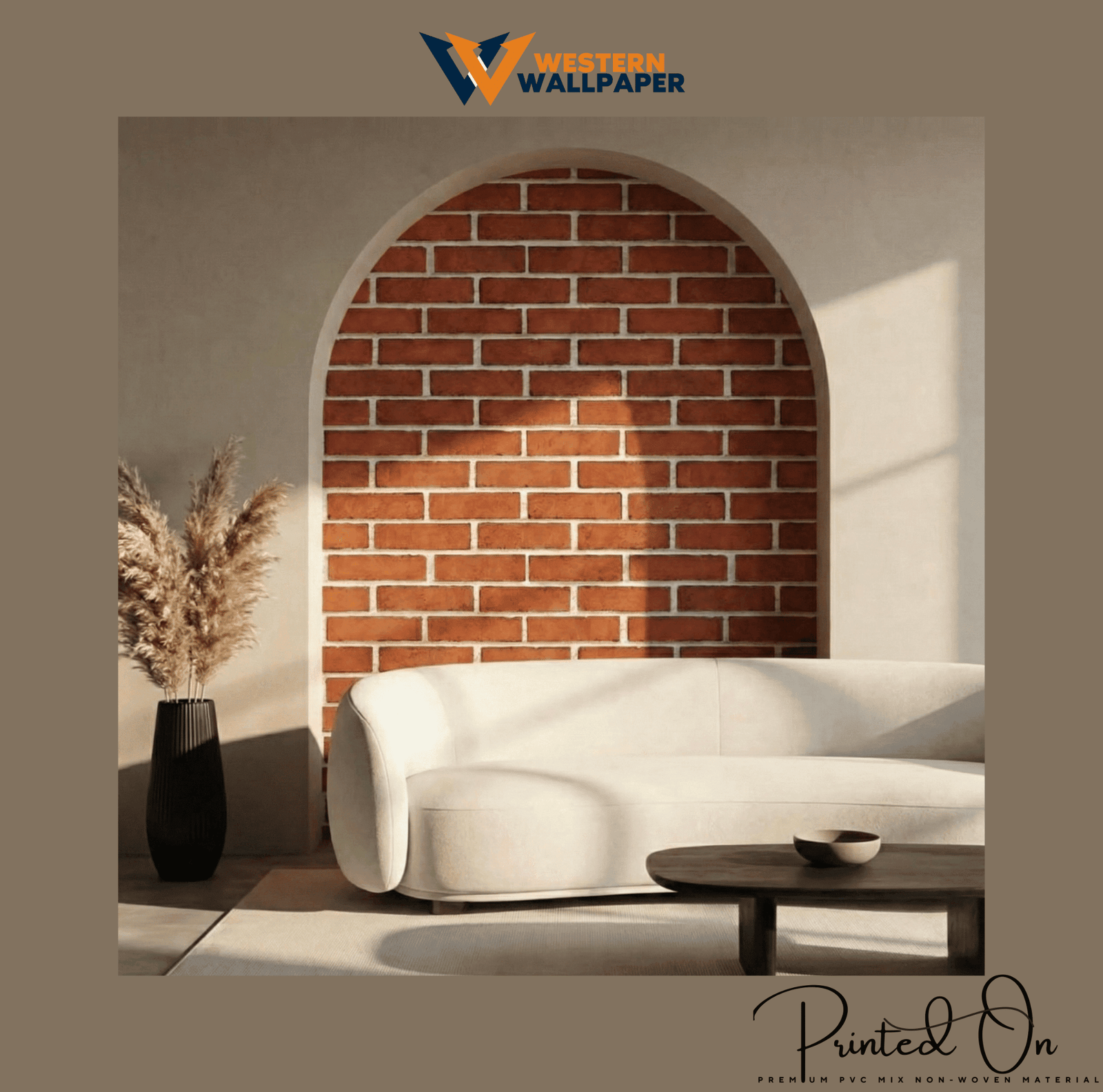 TRADITIONAL BRICK WALLPAPER IN RUSTIC TERRACOTTA