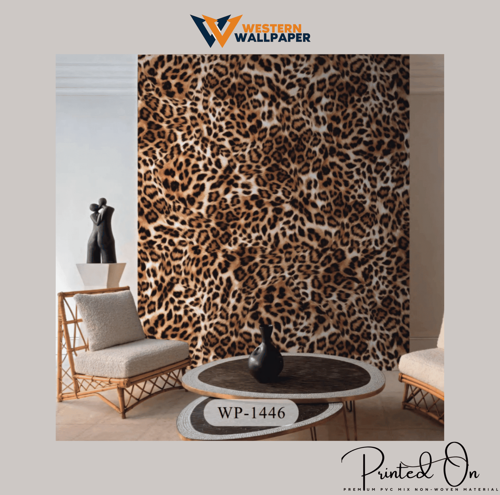 EXOTIC LEOPARD PRINT WALLPAPER IN SAVANNAH GOLD