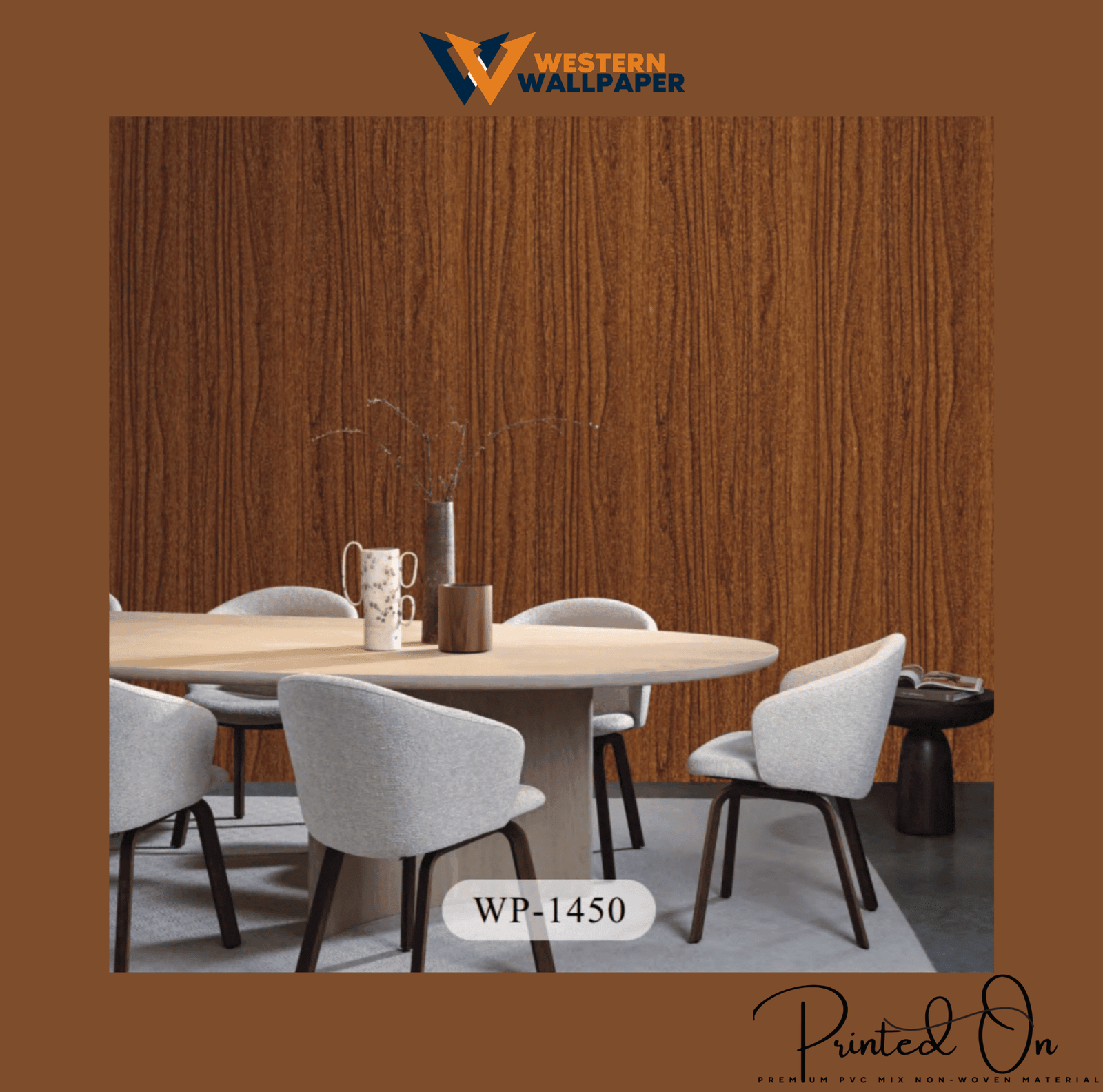 NATURAL WOOD GRAIN WALLPAPER IN CLASSIC TEAK